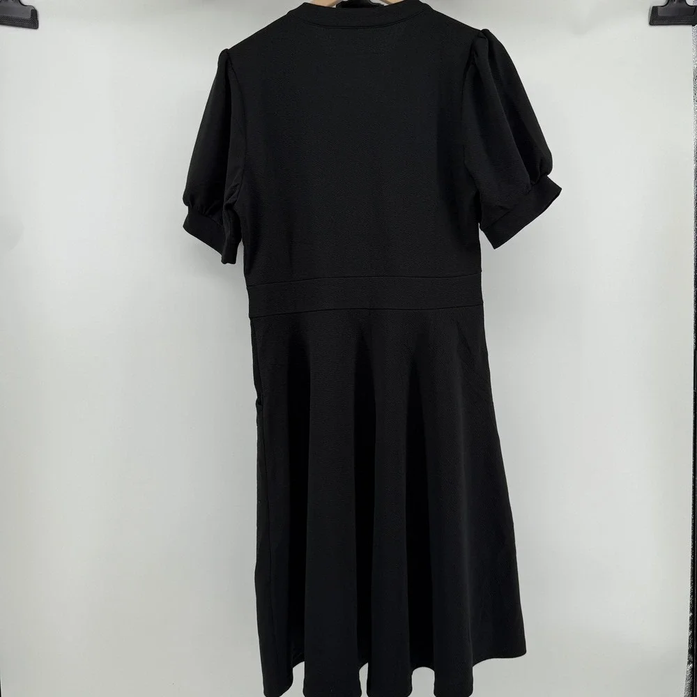 NWT Mokayee Womens Black Mini Dress w/ Pockets Short Sleeve Casual Sz L - Picture 3 of 5